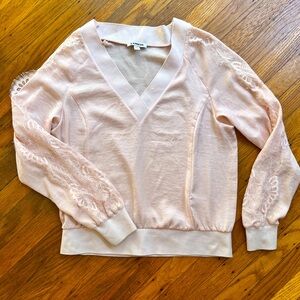 Express Small V-neck Satin Long Sleeve